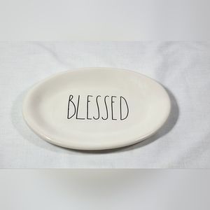 NEW RAE DUNN "BLESSED" OVAL SNACK PLATE ARTISAN COLLECTION BY MAGENTA